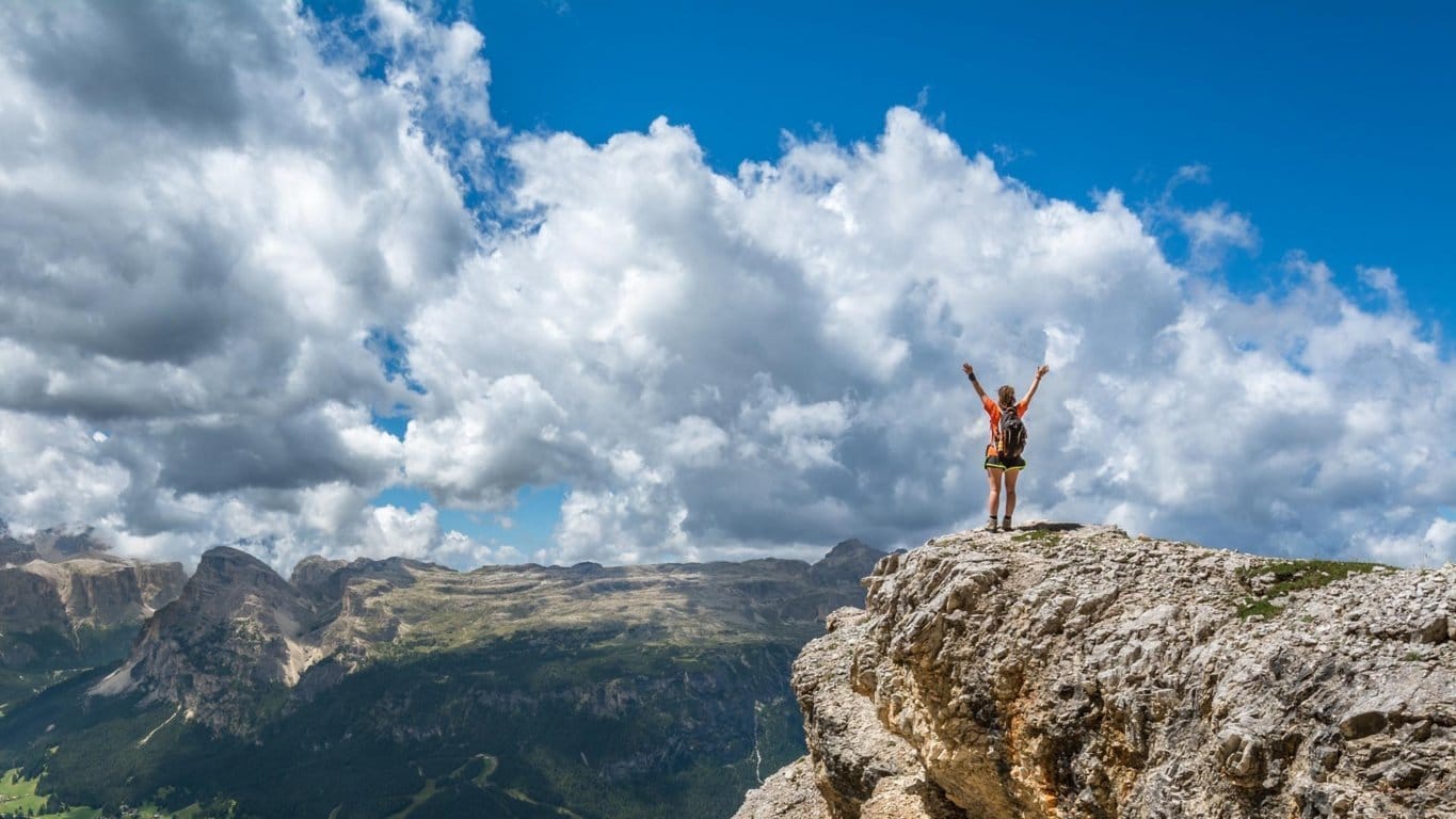 Lady on mountain